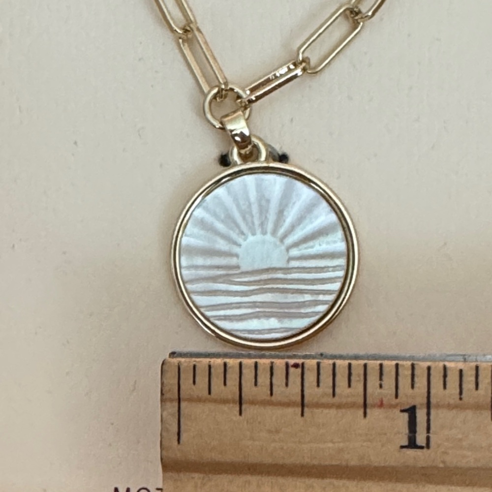 Camila Coelho Gold colored Chain Necklace with Mother of Pearl Pendant - Picture 4 of 4
